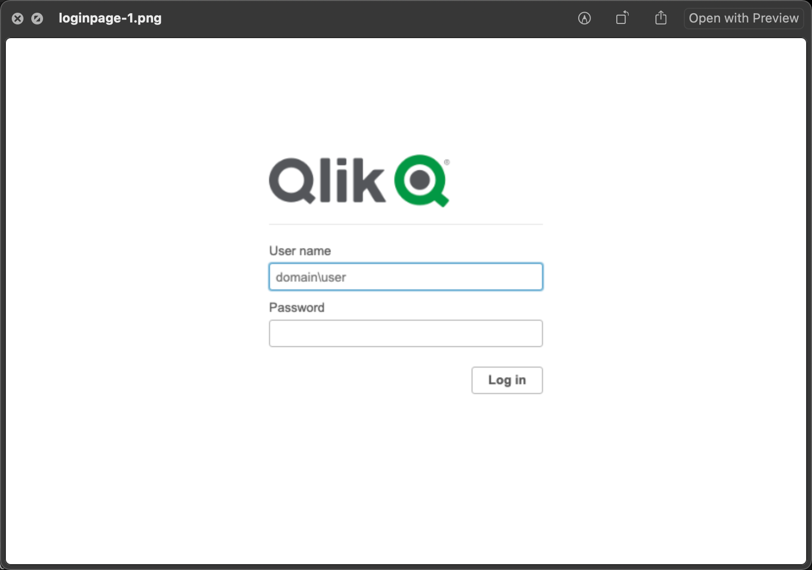 QSEoW Login Page